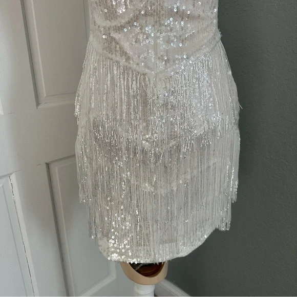 LULU’S LIMELIGHT LOVE SEQUIN FRINGE BODYCON MINI DRESS - Picture 13 of 14